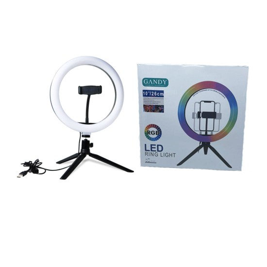 RINGLIGHT STAND GANDY WITH PHONE HOLDER 26 CM BLACK